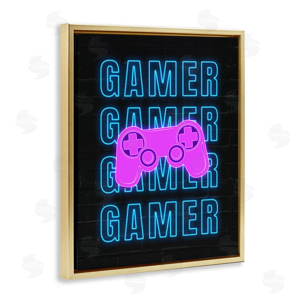 Stupell Industries Nina Blue | Neon Gamer Words