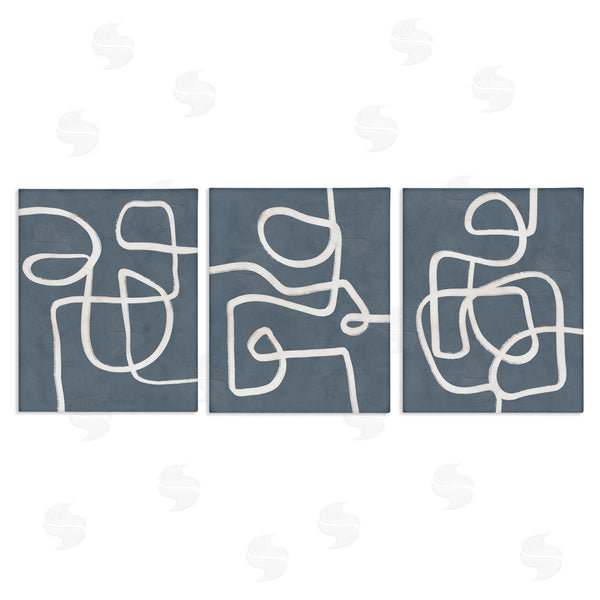 stupell industries Nina Blue | Squiggles on Grey