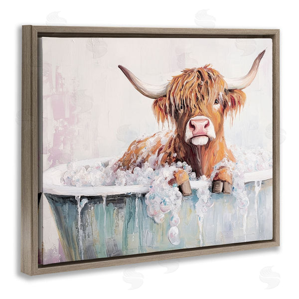 Stupell Industries Nina Blue | Wooly Cattle Bathtub
