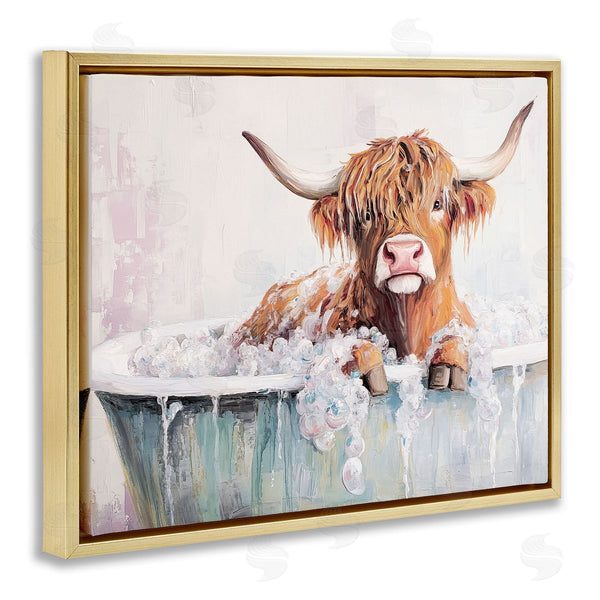 Stupell Industries Nina Blue | Wooly Cattle Bathtub