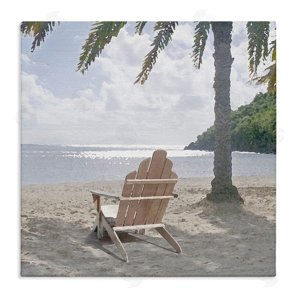 stupell industries Noah Bay | Chair Under Palm Tree