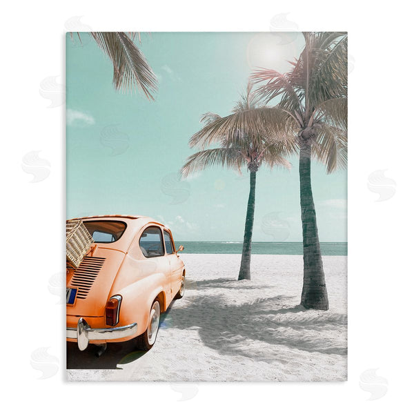 stupell industries Noah Bay | Orange Car on Beach