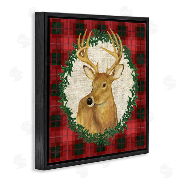Stupell Industries Paul Brent | Deer On Plaid & Wreath