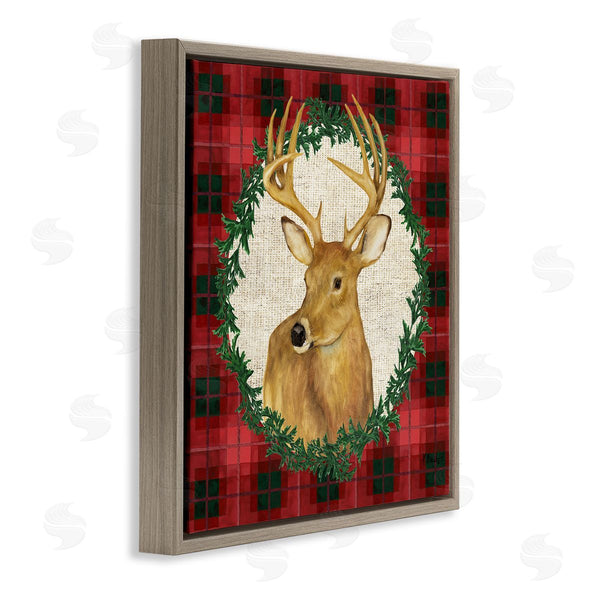 Stupell Industries Paul Brent | Deer On Plaid & Wreath
