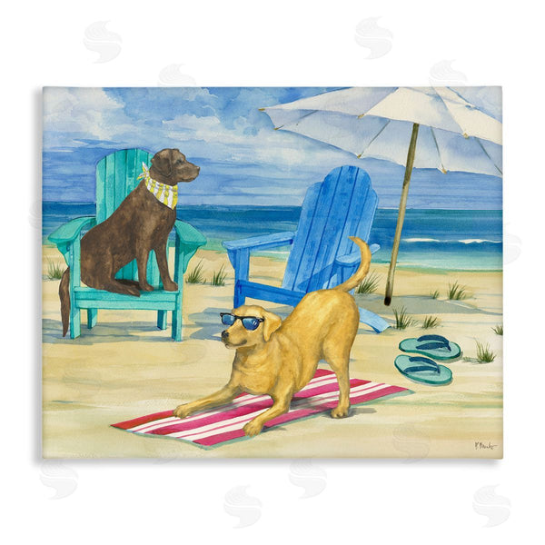stupell industries Paul Brent | Dogs on Beach Towel