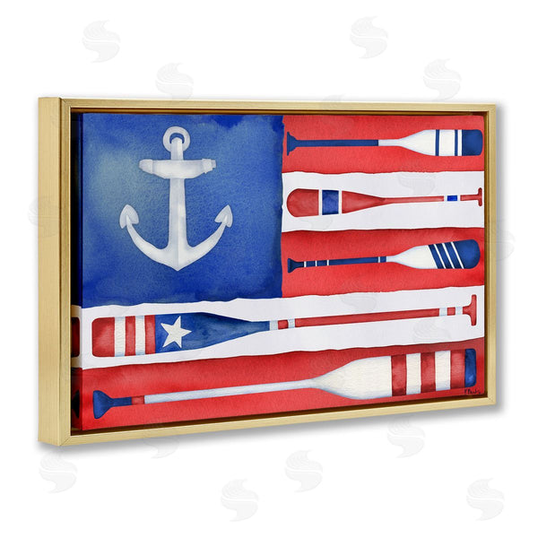 Stupell Industries Paul Brent | Patriotic Oar Flag