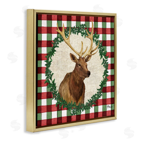 Stupell Industries Paul Brent | Plaid Holiday Elk