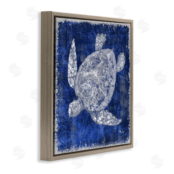 Stupell Industries Paul Brent | Rustic Indigo Turtle