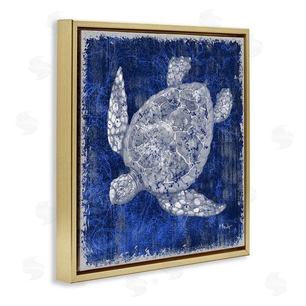 Stupell Industries Paul Brent | Rustic Indigo Turtle