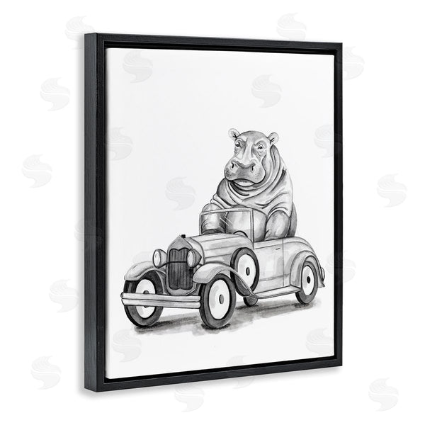 Stupell Industries Rachel Nieman | Hippo In Hot Rod