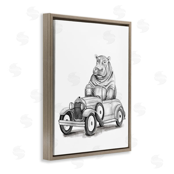 Stupell Industries Rachel Nieman | Hippo In Hot Rod