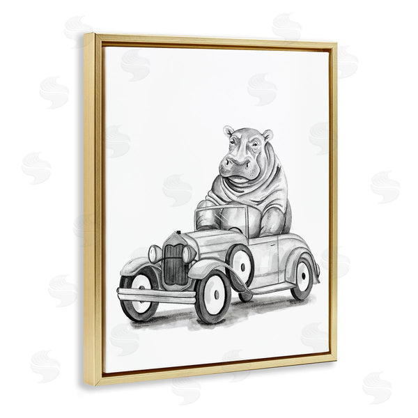 Stupell Industries Rachel Nieman | Hippo In Hot Rod