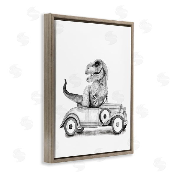 Stupell Industries Rachel Nieman | T-Rex In Hot Rod