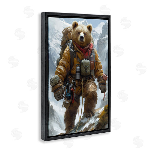 Stupell Industries Ray Heere | Mountain Hiking Bear