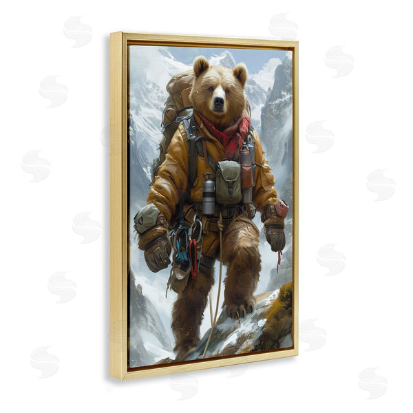 Stupell Industries Ray Heere | Mountain Hiking Bear