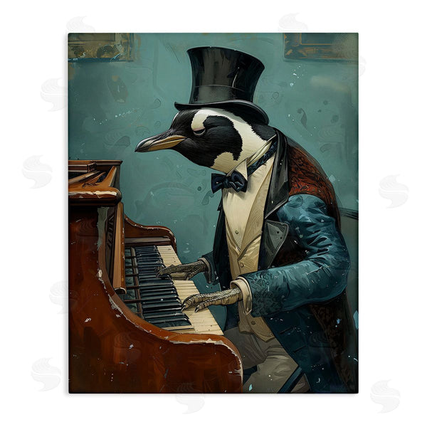 stupell industries Ray Heere | Piano Playing Penguin