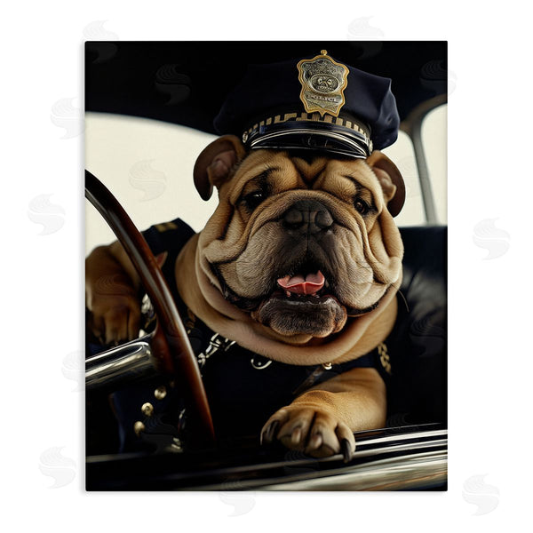stupell industries Ray Heere | Police Dog in Car