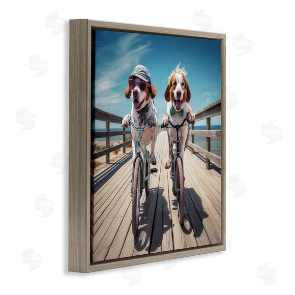 Stupell Industries Ray Powers | Coastal Bicycle Dogs