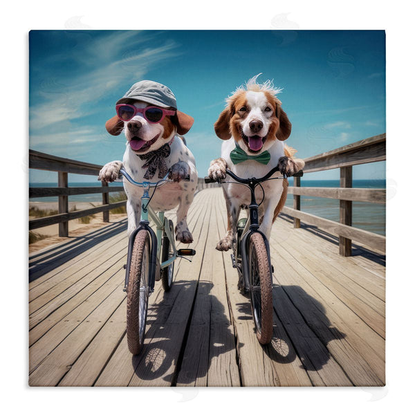 stupell industries Ray Powers | Coastal Bicycle Dogs