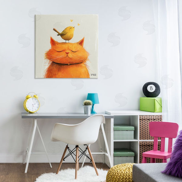 Stupell Industries RB | Bird Perched On Cat Wall Art