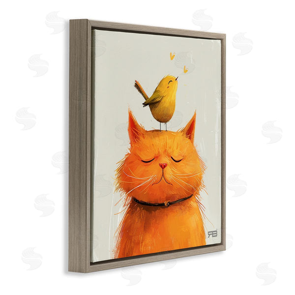 Stupell Industries RB | Bird Perched On Cat Wall Art
