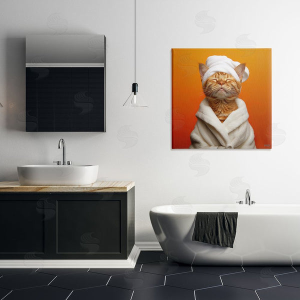 Stupell Industries RB | Cat In Bathrobe Wall Art