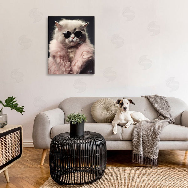 Stupell Industries RB | Cat In Fur Jacket Wall Art