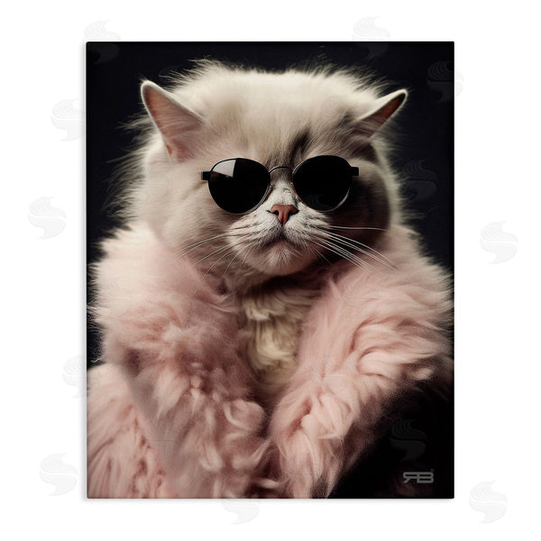 stupell industries RB | Cat in Fur Jacket Wall Art