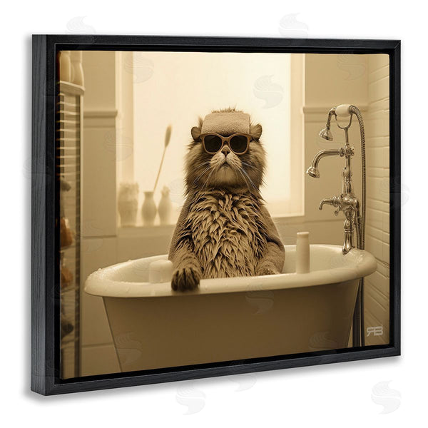Stupell Industries RB | Cool Cat In Bathtub Wall Art