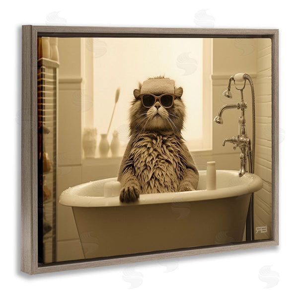 Stupell Industries RB | Cool Cat In Bathtub Wall Art