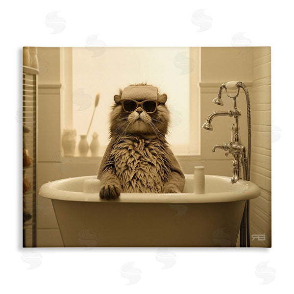stupell industries RB | Cool Cat in Bathtub Wall Art