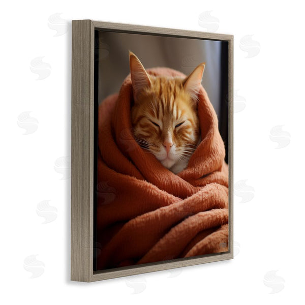 Stupell Industries RB | Cuddling Sleepy Cat Wall Art