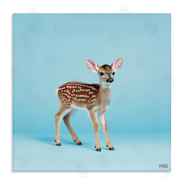stupell industries RB | Deer Fawn on Blue Wall Art