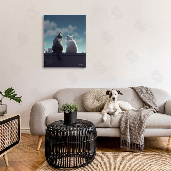 Stupell Industries RB | Gazing Cat Pair Wall Art