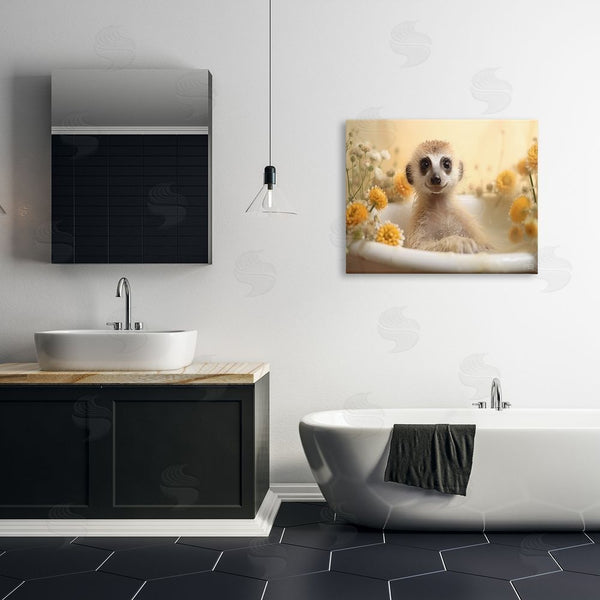 Stupell Industries RB | Meerkat & Floral Bath Wall Art