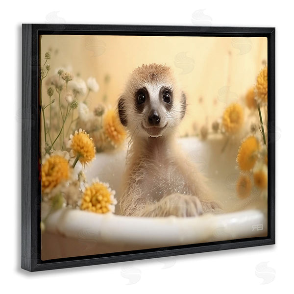 Stupell Industries RB | Meerkat & Floral Bath Wall Art