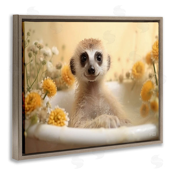 Stupell Industries RB | Meerkat & Floral Bath Wall Art