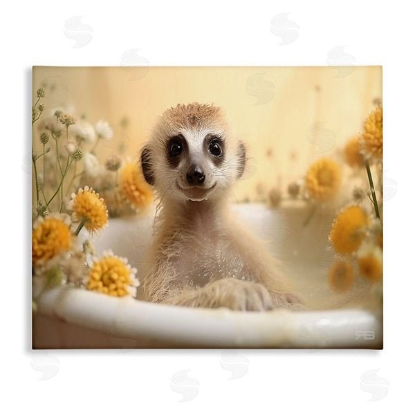 stupell industries RB | Meerkat & Floral Bath Wall Art
