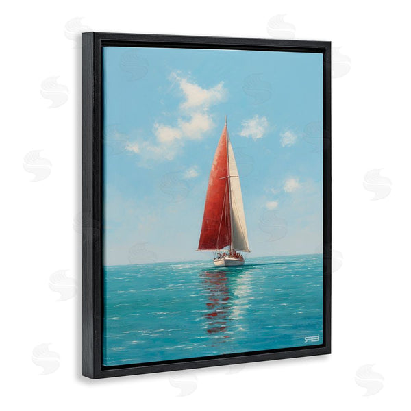 Stupell Industries RB | Red Sailboat On Sea Wall Art