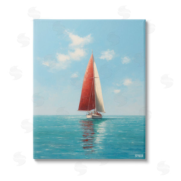 stupell industries RB | Red Sailboat on Sea Wall Art