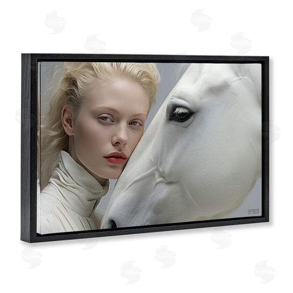 Stupell Industries RB | White Horse & Woman Wall Art