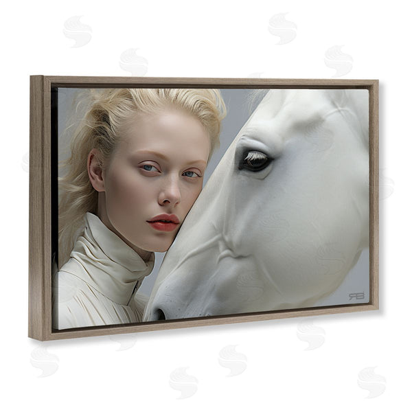 Stupell Industries RB | White Horse & Woman Wall Art