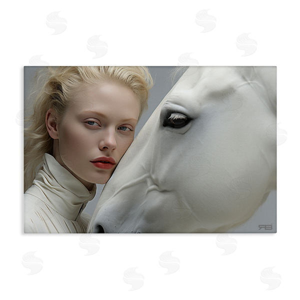 stupell industries RB | White Horse & Woman Wall Art