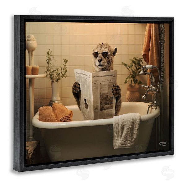 Stupell Industries RB | Wild Cat In Bathtub Wall Art