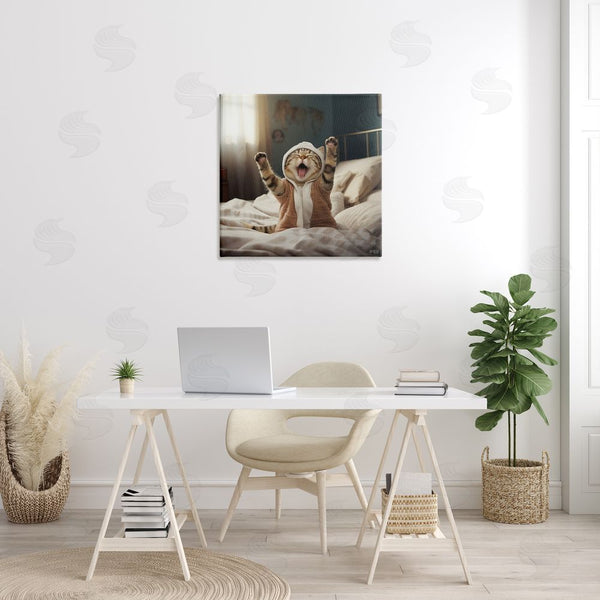 Stupell Industries RB | Yawning Cat In Bed Wall Art