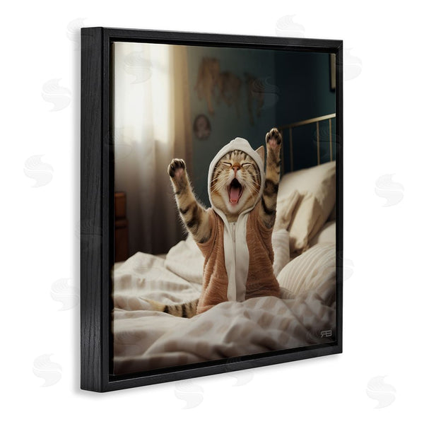 Stupell Industries RB | Yawning Cat In Bed Wall Art
