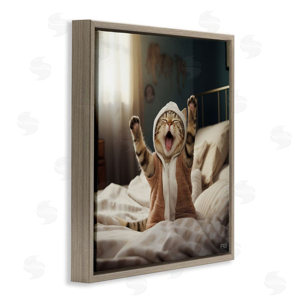 Stupell Industries RB | Yawning Cat In Bed Wall Art