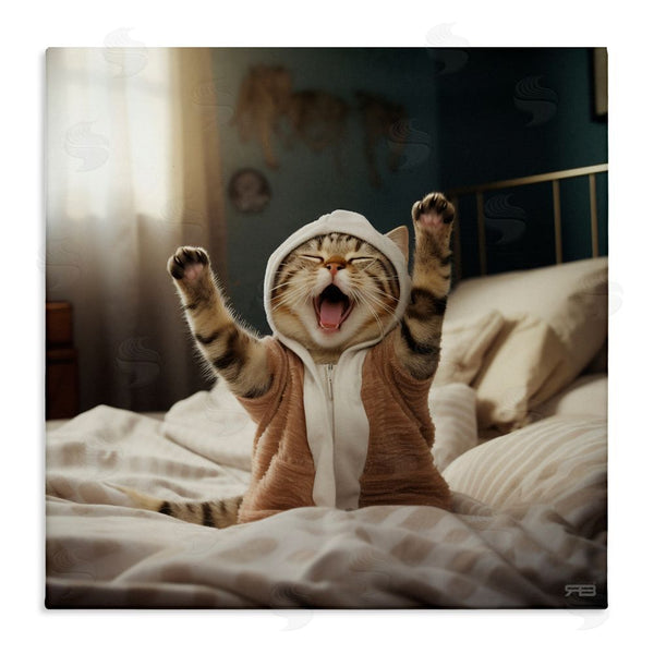 stupell industries RB | Yawning Cat in Bed Wall Art