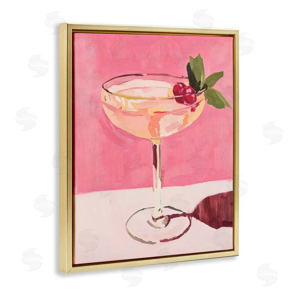 Stupell Industries Riley B | Pink Cocktail & Cherries