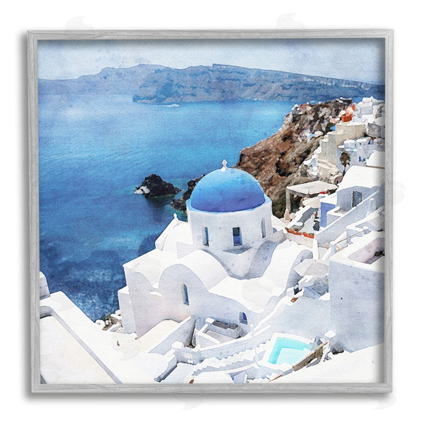 Stupell Industries Riley B | Santorini Ocean Scenery